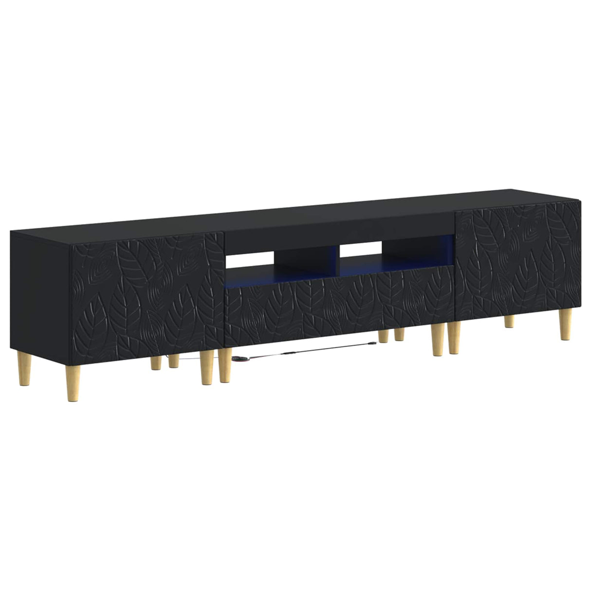 vidaXL 5-delige LED TV-kast Zwart Bewerkt hout
