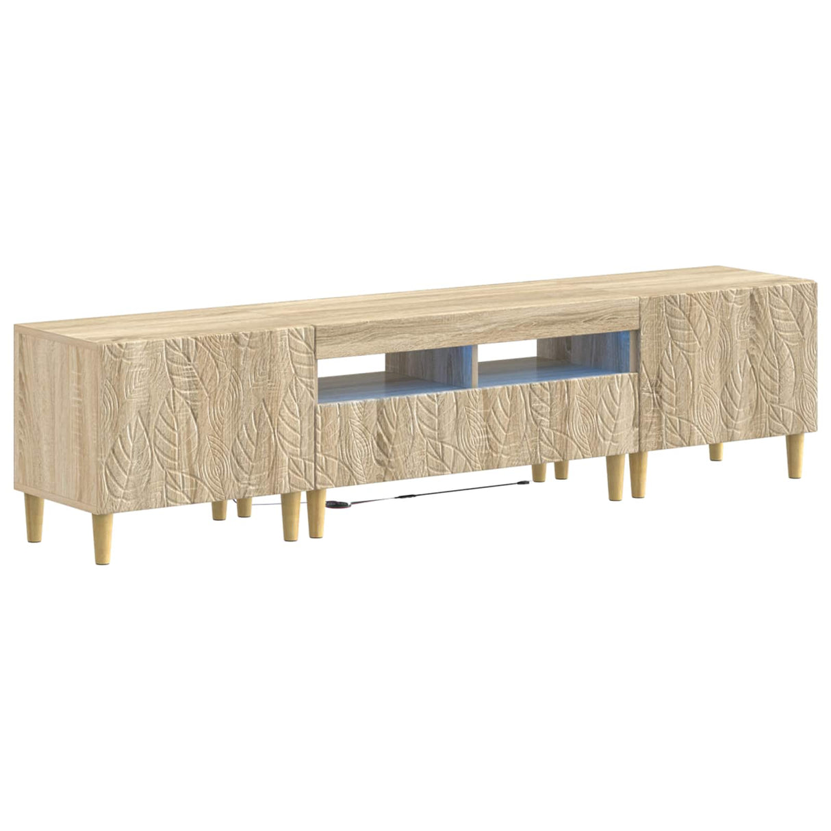 vidaXL 5-delige LED TV-kast Zwart Bewerkt hout