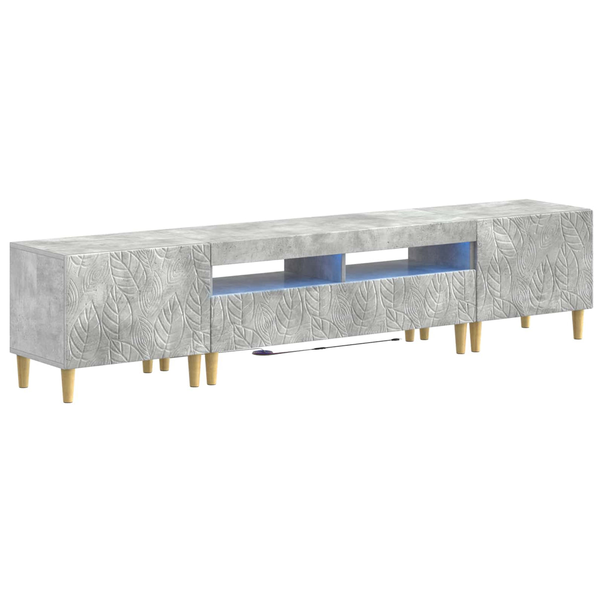 vidaXL 5-delige LED TV-kast Zwart Bewerkt hout