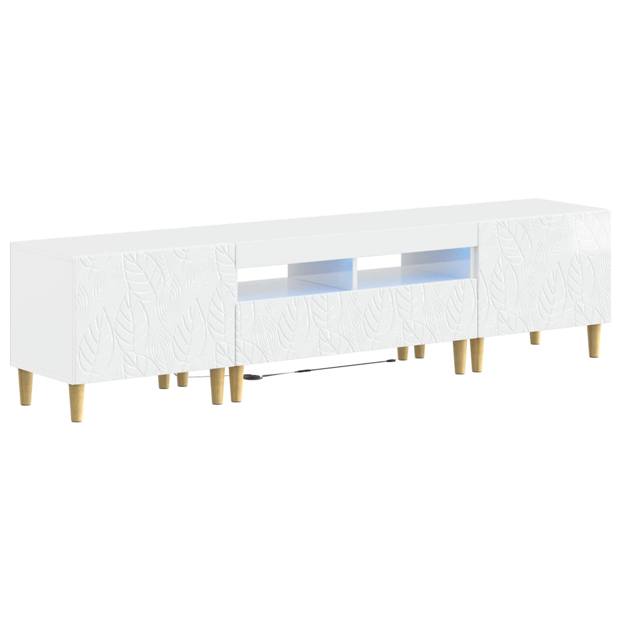 vidaXL 5-delige LED TV-kast Zwart Bewerkt hout