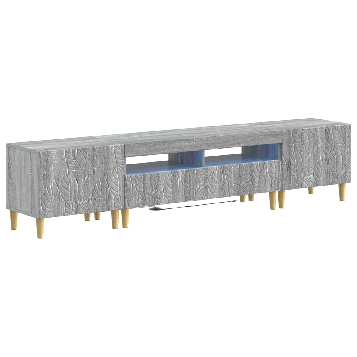 vidaXL 5-delige LED TV-kast Zwart Bewerkt hout