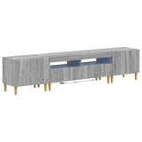 vidaXL 5-delige LED TV-kast Zwart Bewerkt hout
