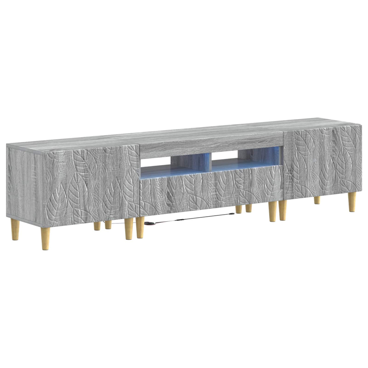 vidaXL 5-delige LED TV-kast Zwart Bewerkt hout