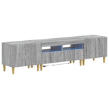 vidaXL 5-delige LED TV-kast Zwart Bewerkt hout