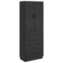 vidaXL Kast Set 2 pcs Zwart 66 x 34,5 x 87 cm Bewerkt hout