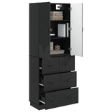 vidaXL Kast Set 2 pcs Zwart 66 x 34,5 x 87 cm Bewerkt hout
