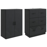 vidaXL Kast Set 2 pcs Zwart 66 x 34,5 x 87 cm Bewerkt hout