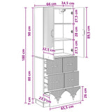 vidaXL Kast Set 2 pcs Zwart 66 x 34,5 x 87 cm Bewerkt hout