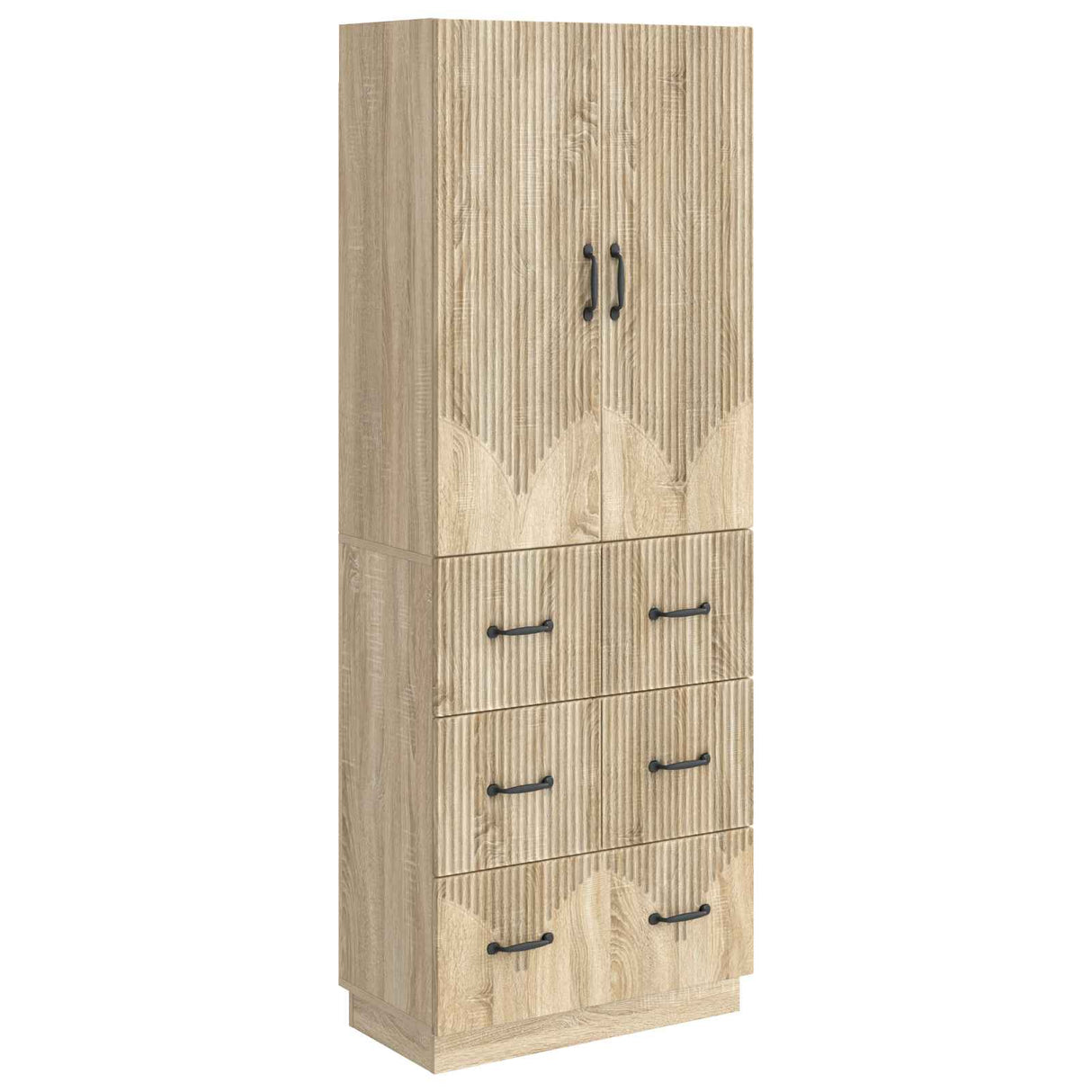 vidaXL Kast Set 2 pcs Zwart 66 x 34,5 x 87 cm Bewerkt hout