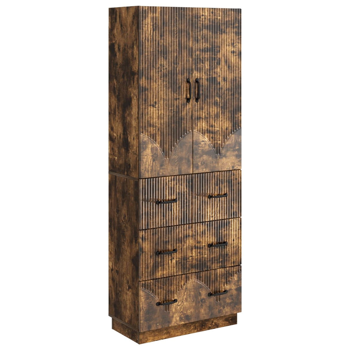 vidaXL Kast Set 2 pcs Zwart 66 x 34,5 x 87 cm Bewerkt hout