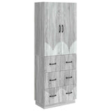 vidaXL Kast Set 2 pcs Zwart 66 x 34,5 x 87 cm Bewerkt hout