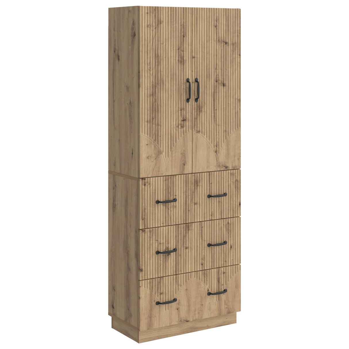 vidaXL Kast Set 2 pcs Zwart 66 x 34,5 x 87 cm Bewerkt hout