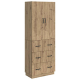 vidaXL Kast Set 2 pcs Zwart 66 x 34,5 x 87 cm Bewerkt hout