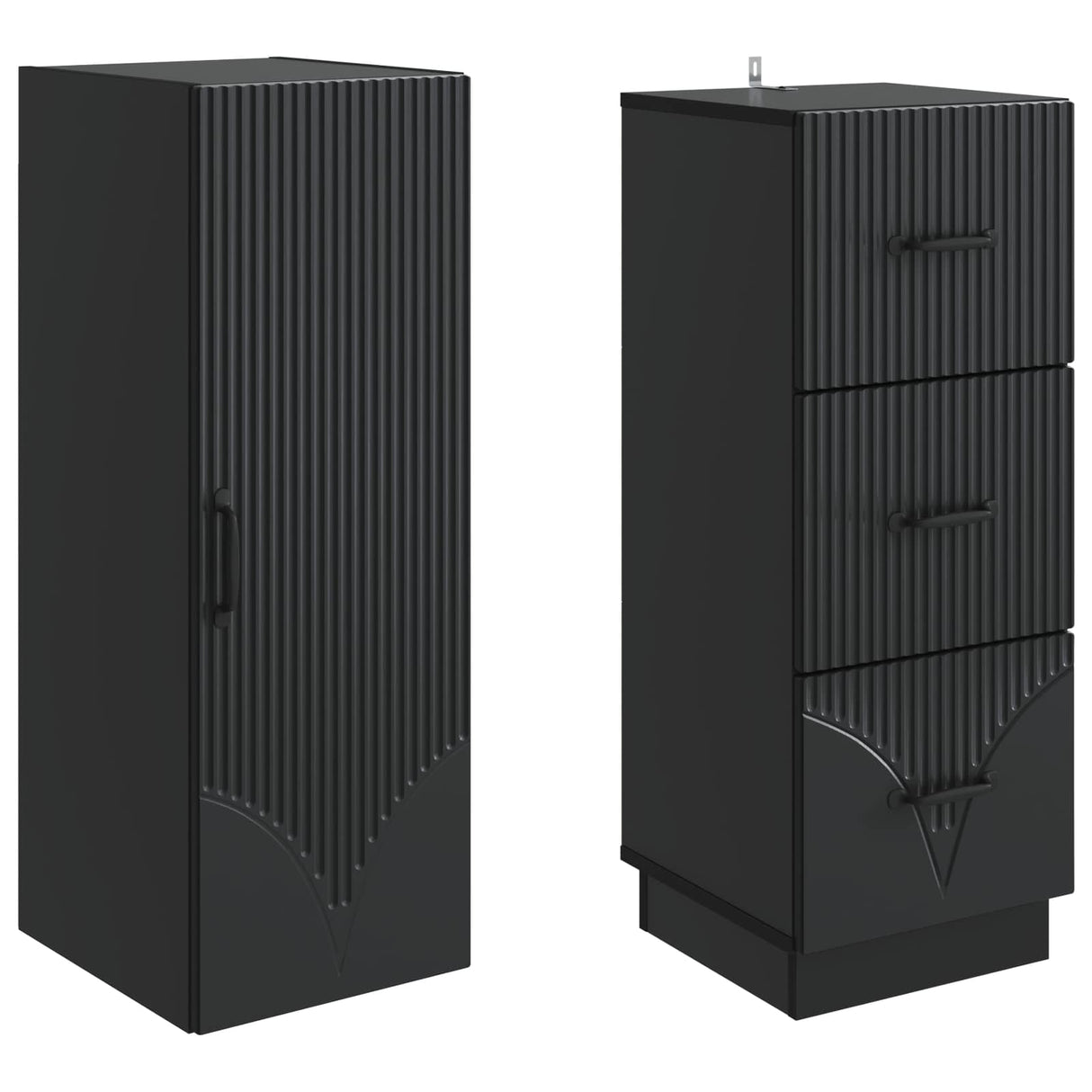 vidaXL Cabinet Set 2 pcs Black 33 x 34.5 x 87 cm Engineered wood