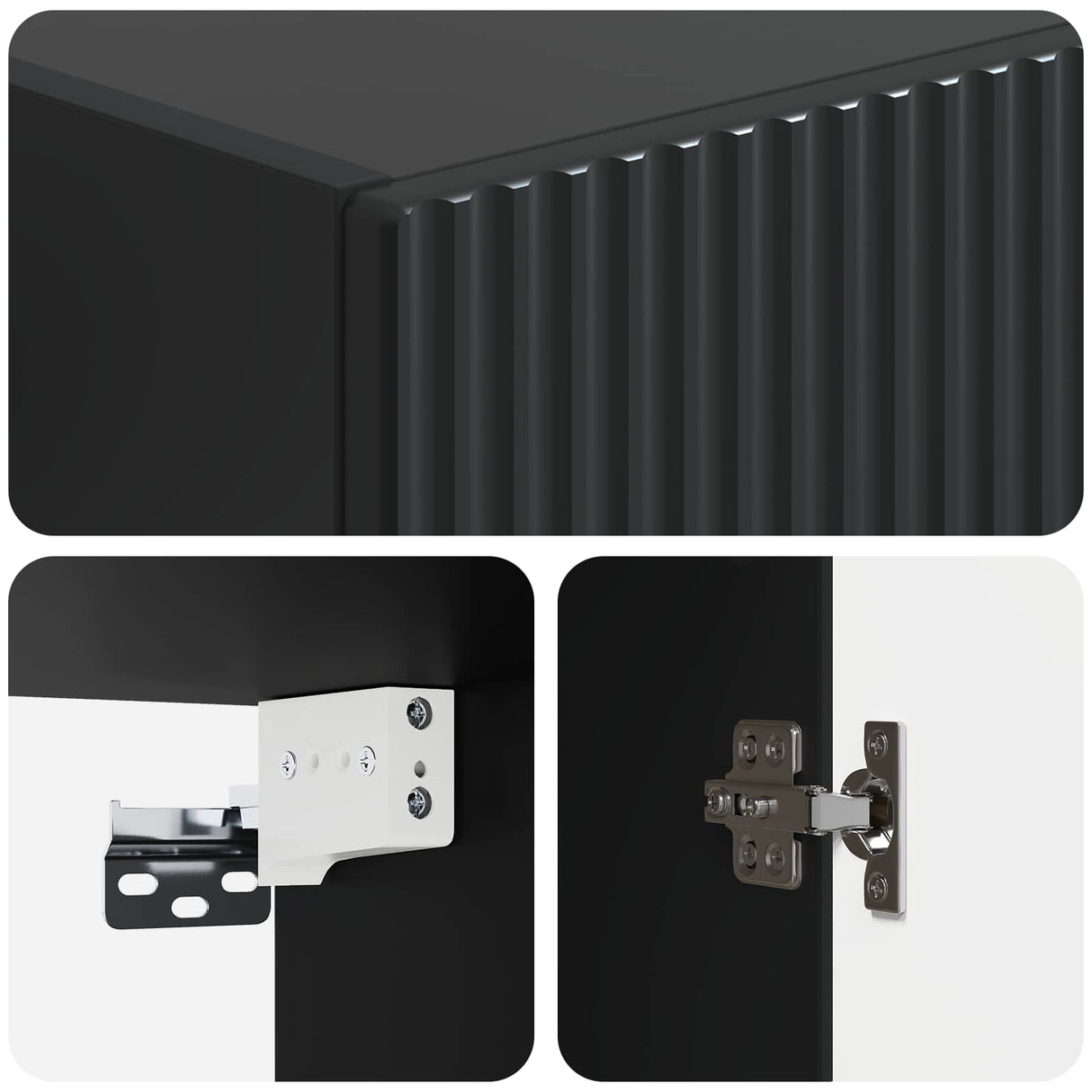 vidaXL Cabinet Set 2 pcs Black 33 x 34.5 x 87 cm Engineered wood