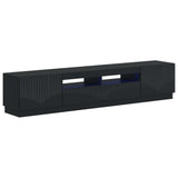 vidaXL 5-delige LED TV-kast Zwart Bewerkt hout