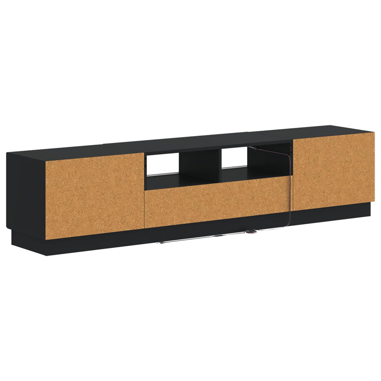 vidaXL 5-delige LED TV-kast Zwart Bewerkt hout