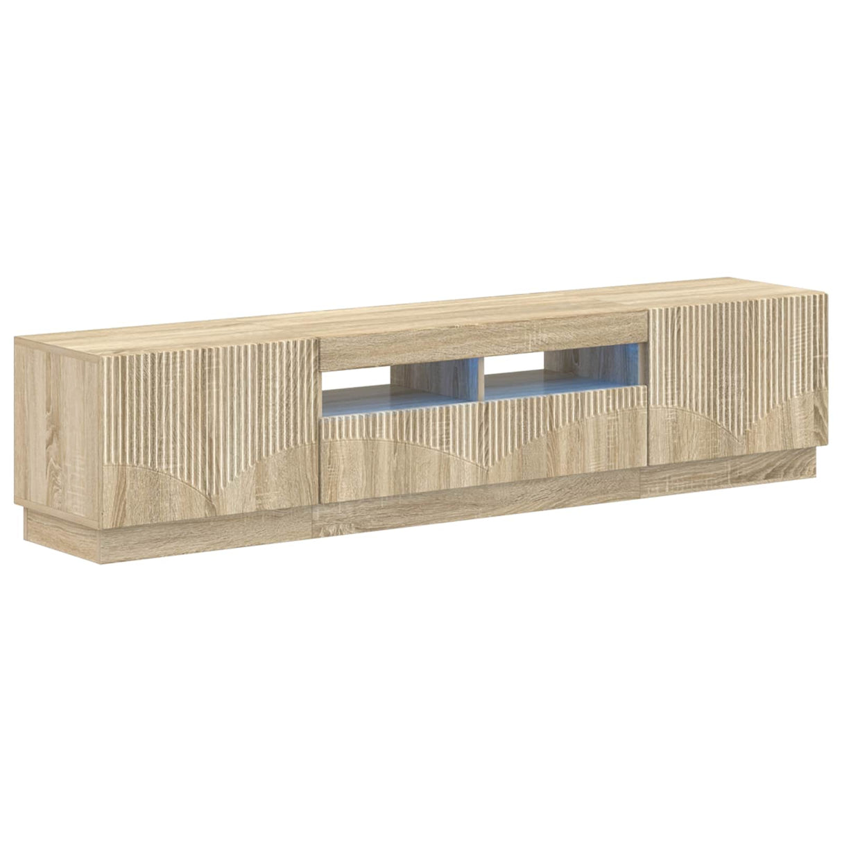 vidaXL 5-delige LED TV-kast Zwart Bewerkt hout