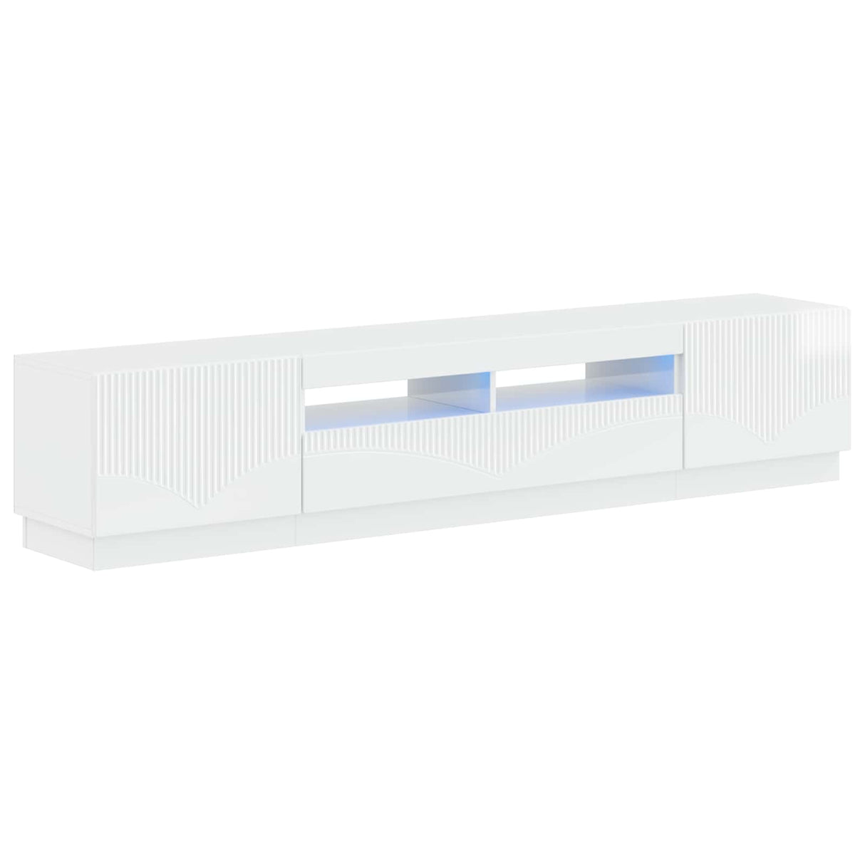 vidaXL 5-delige LED TV-kast Zwart Bewerkt hout