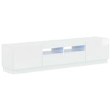 vidaXL 5-delige LED TV-kast Zwart Bewerkt hout