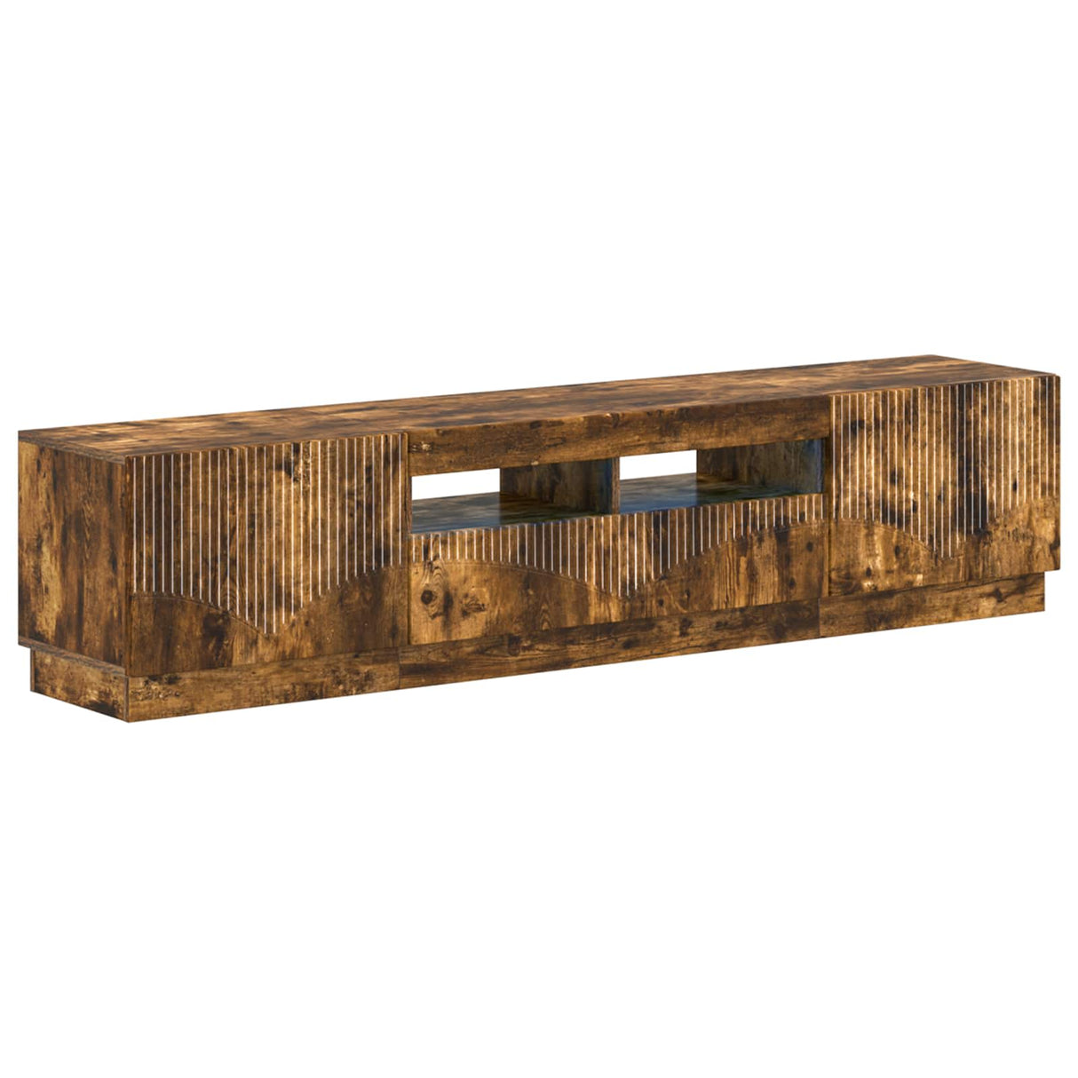 vidaXL 5-delige LED TV-kast Zwart Bewerkt hout