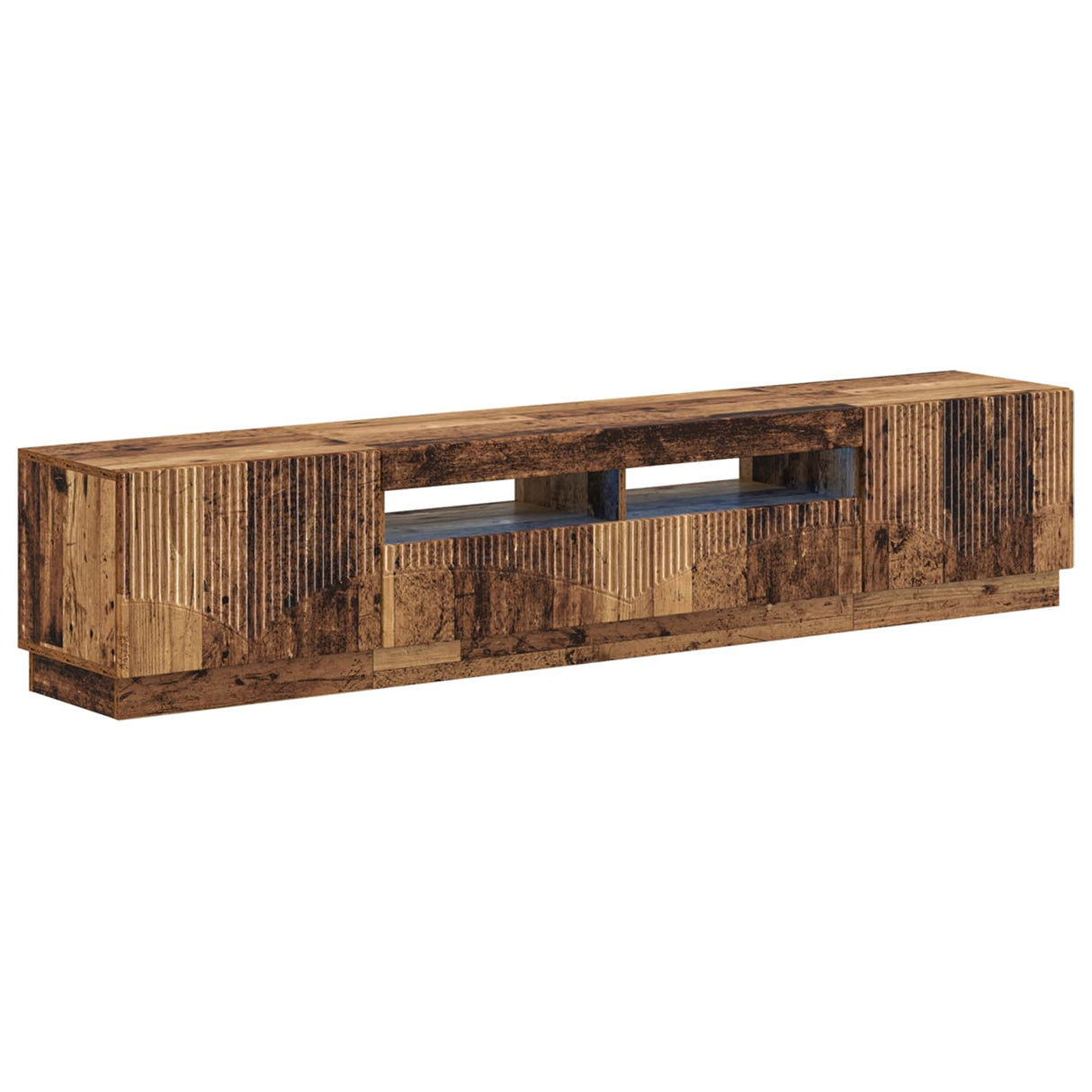 vidaXL 5-delige LED TV-kast Zwart Bewerkt hout