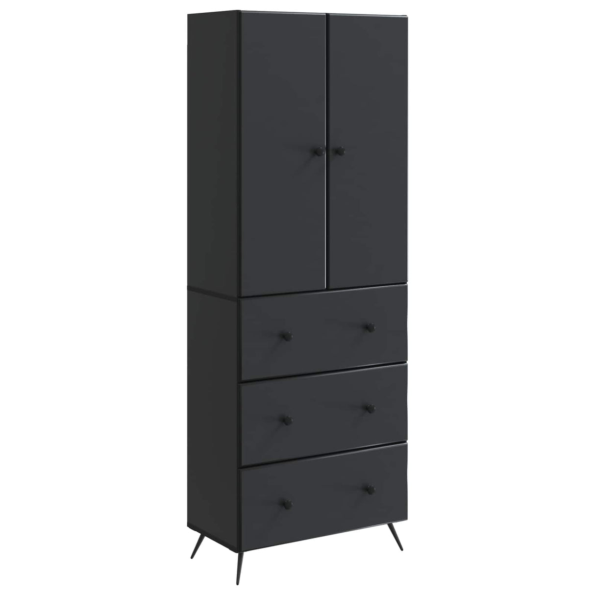 vidaXL Kast Set 2 pcs Zwart 66 x 34,5 x 90 cm Bewerkt hout