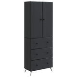 vidaXL Kast Set 2 pcs Zwart 66 x 34,5 x 90 cm Bewerkt hout