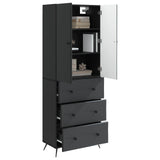 vidaXL Kast Set 2 pcs Zwart 66 x 34,5 x 90 cm Bewerkt hout