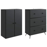 vidaXL Kast Set 2 pcs Zwart 66 x 34,5 x 90 cm Bewerkt hout