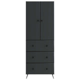 vidaXL Kast Set 2 pcs Zwart 66 x 34,5 x 90 cm Bewerkt hout