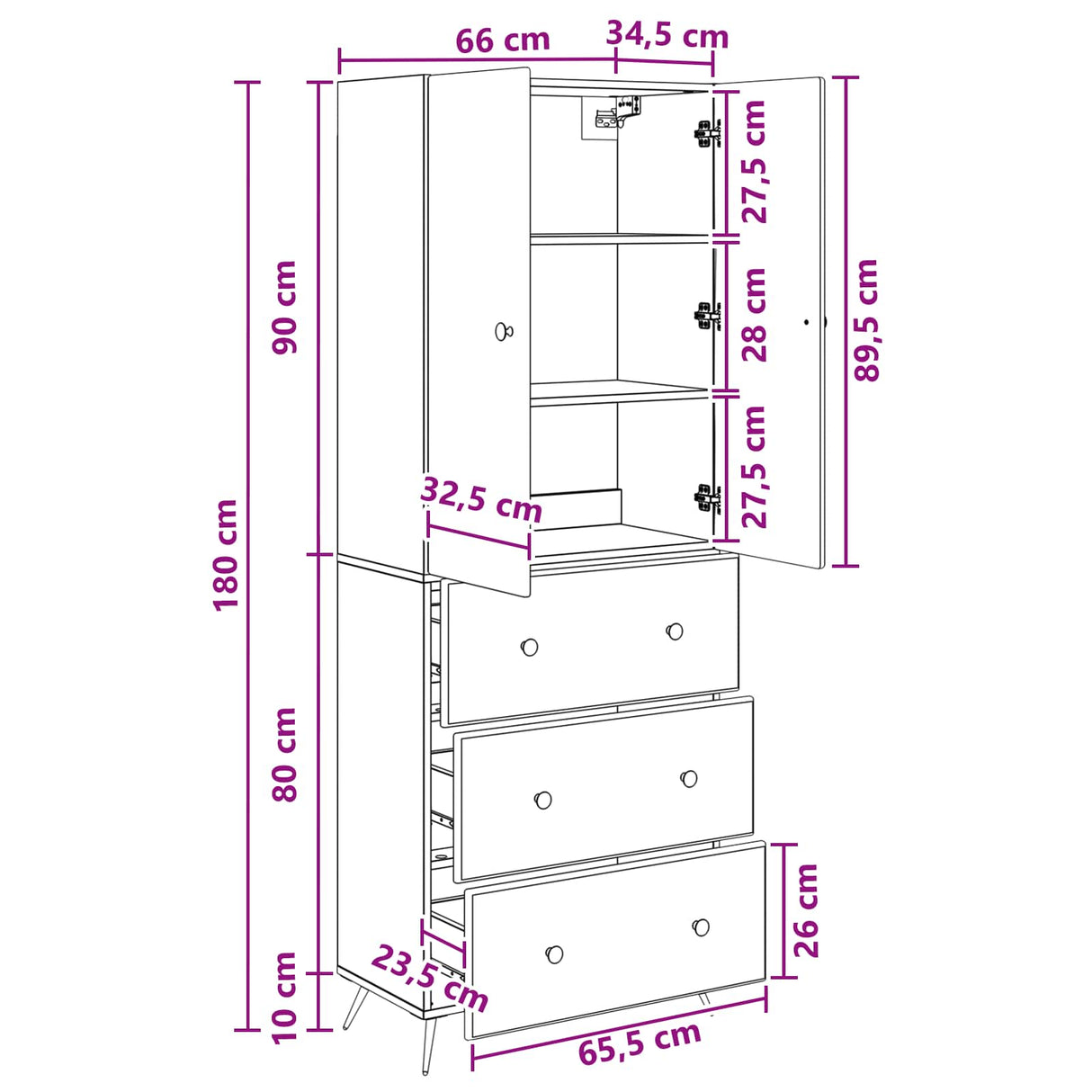 vidaXL Kast Set 2 pcs Zwart 66 x 34,5 x 90 cm Bewerkt hout