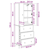 vidaXL Kast Set 2 pcs Zwart 66 x 34,5 x 90 cm Bewerkt hout