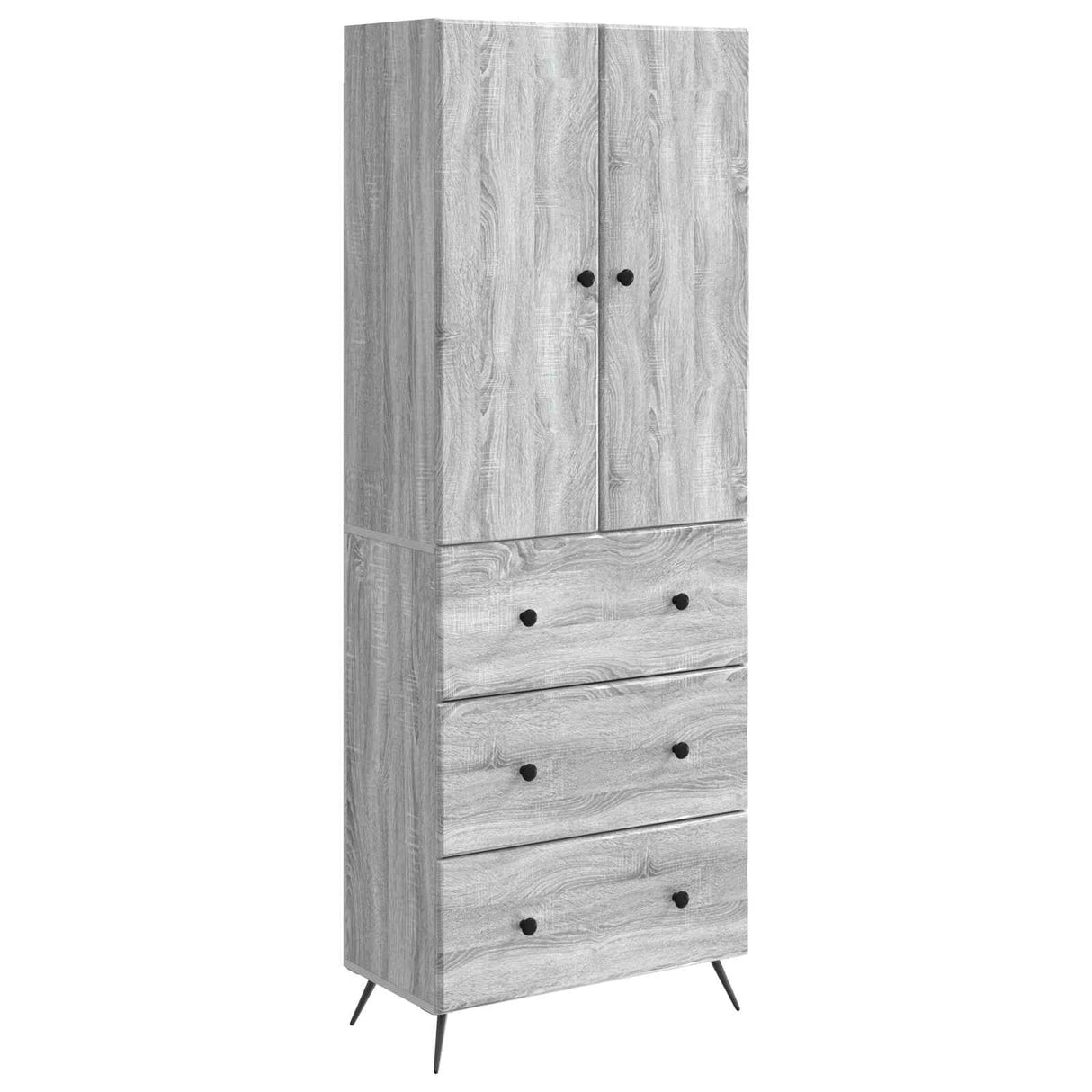 vidaXL Kast Set 2 pcs Zwart 66 x 34,5 x 90 cm Bewerkt hout
