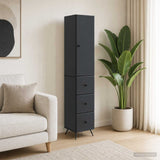vidaXL Kast Set 2 pcs Zwart 34,5 x 34,5 x 90 cm Bewerkt hout