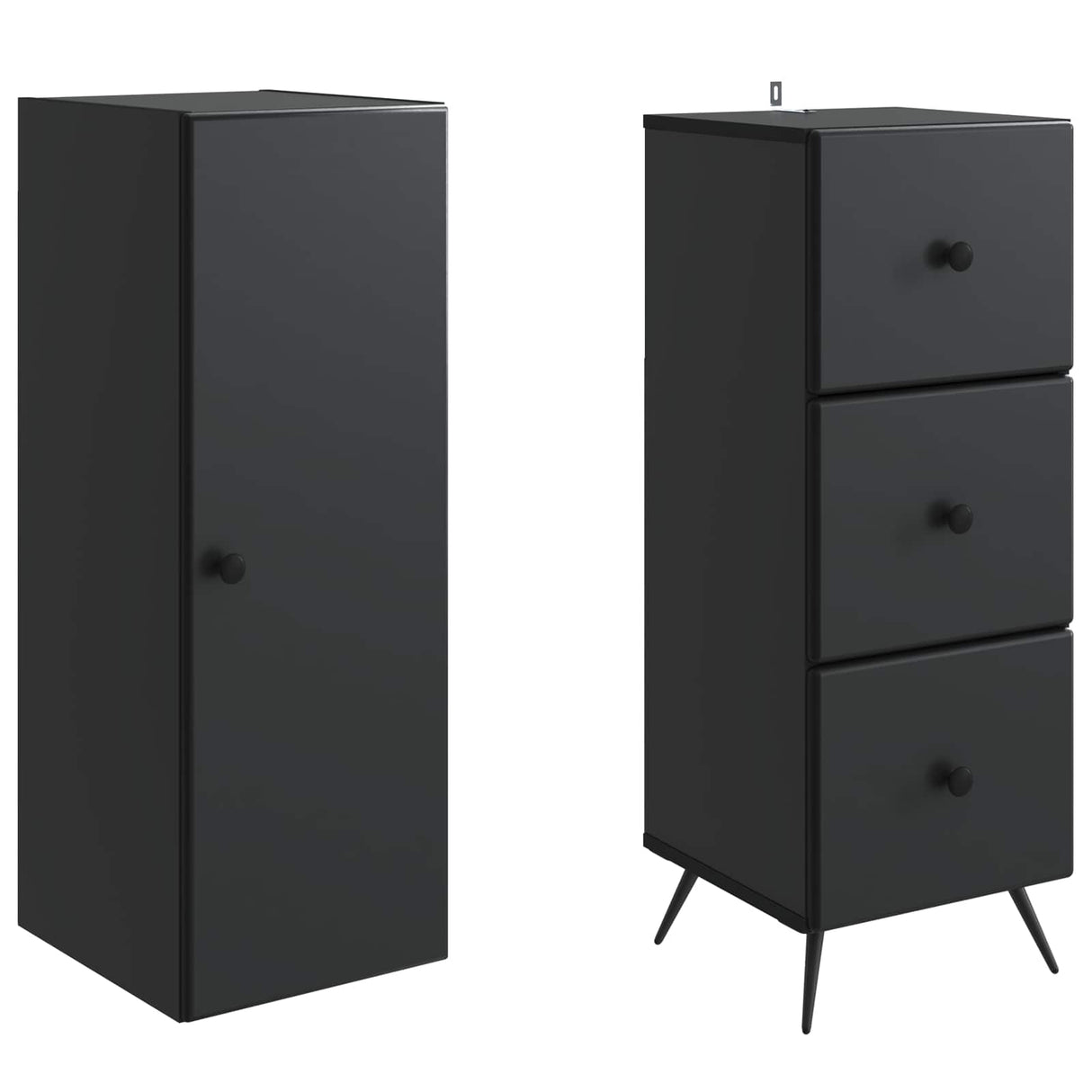 vidaXL Kast Set 2 pcs Zwart 34,5 x 34,5 x 90 cm Bewerkt hout