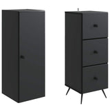 vidaXL Kast Set 2 pcs Zwart 34,5 x 34,5 x 90 cm Bewerkt hout
