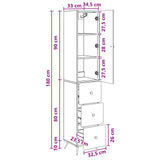 vidaXL Kast Set 2 pcs Zwart 34,5 x 34,5 x 90 cm Bewerkt hout