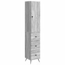 vidaXL Kast Set 2 pcs Zwart 34,5 x 34,5 x 90 cm Bewerkt hout