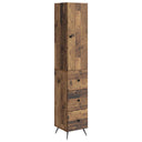 vidaXL Kast Set 2 pcs Zwart 34,5 x 34,5 x 90 cm Bewerkt hout
