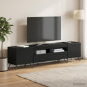 vidaXL 5-delige LED TV-kast Zwart Bewerkt hout
