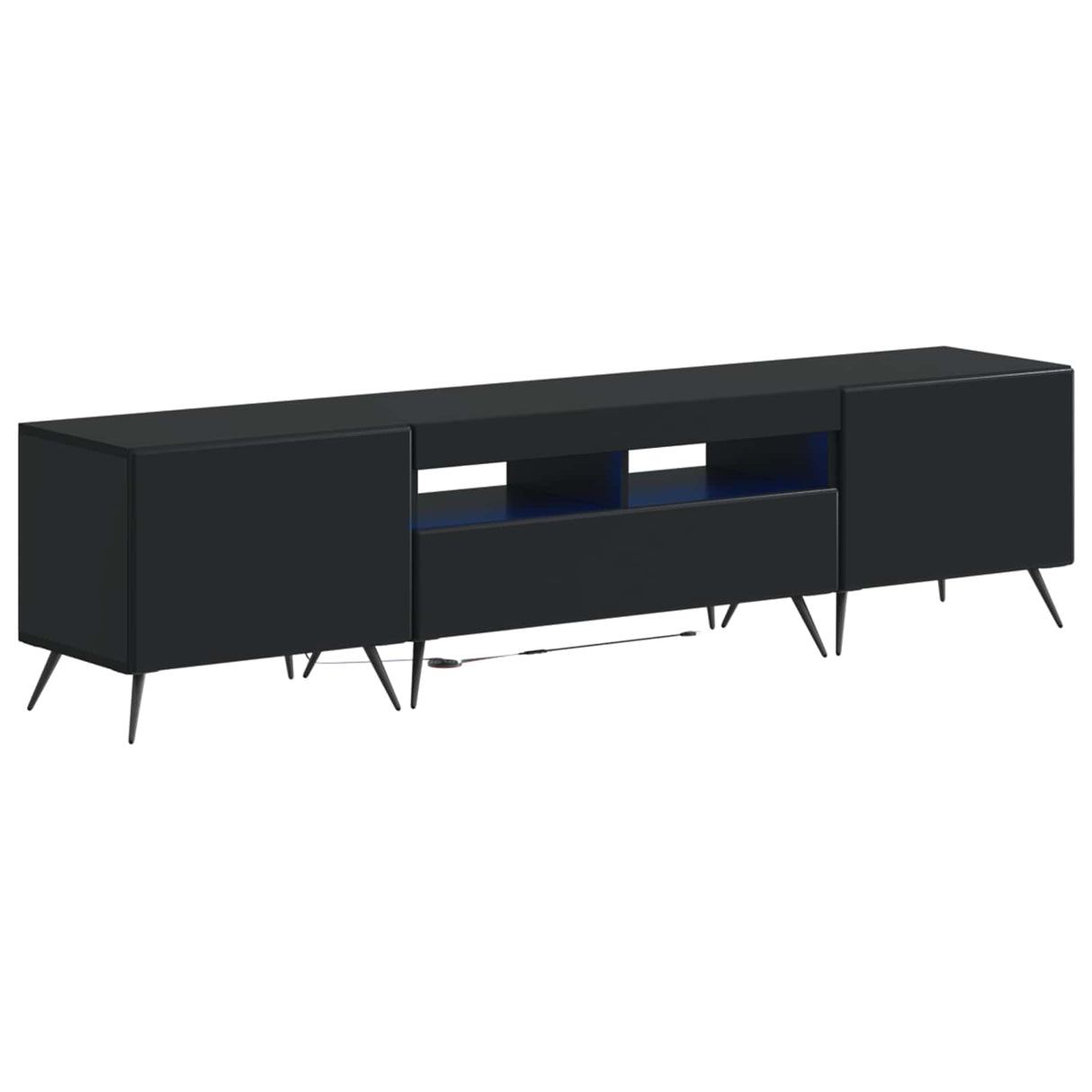 vidaXL 5-delige LED TV-kast Zwart Bewerkt hout