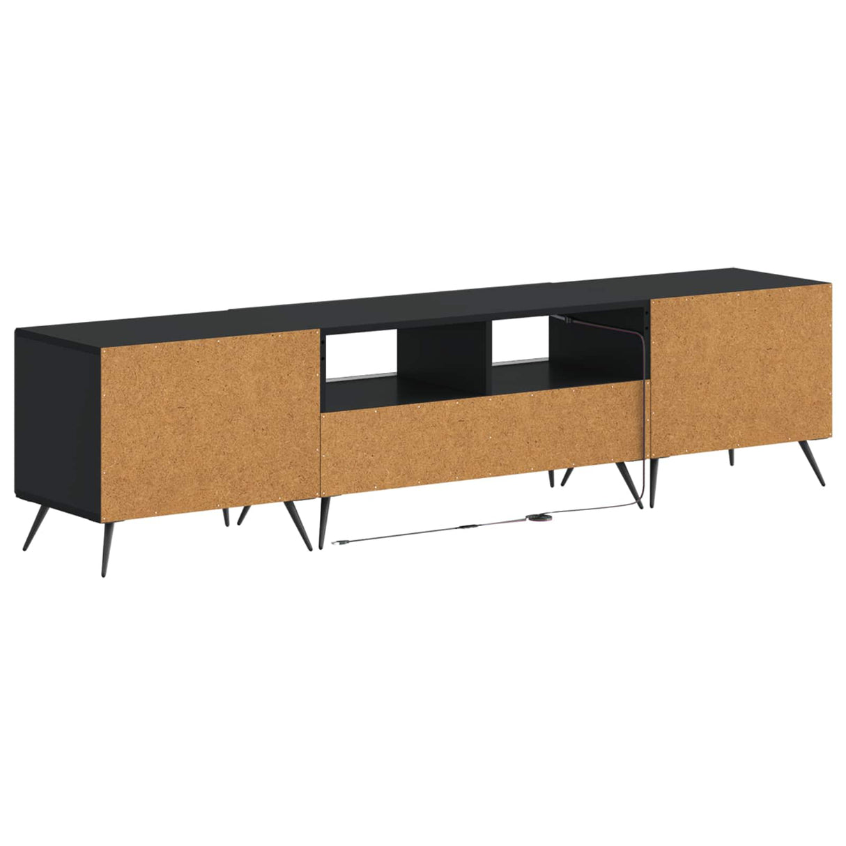 vidaXL 5-delige LED TV-kast Zwart Bewerkt hout