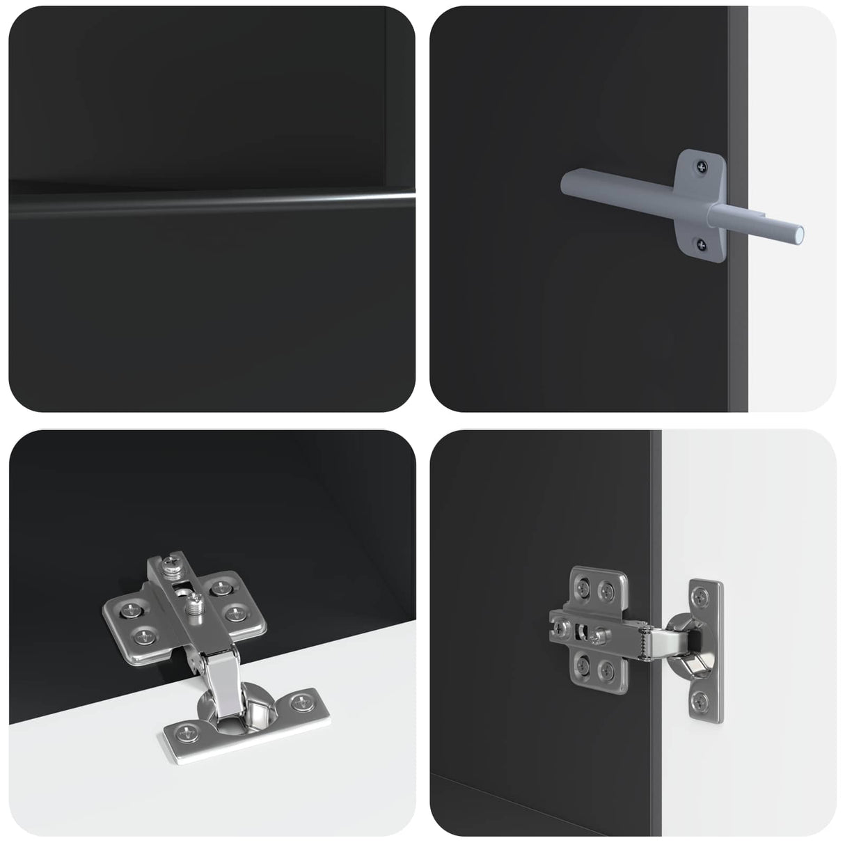 vidaXL 5-delige LED TV-kast Zwart Bewerkt hout