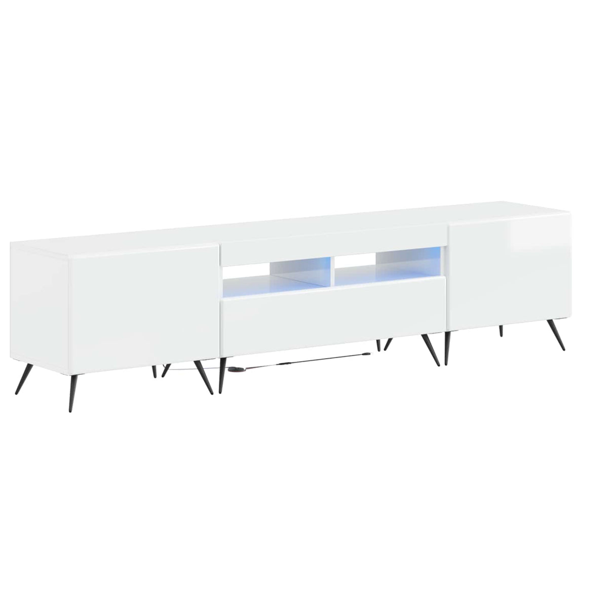 vidaXL 5-delige LED TV-kast Zwart Bewerkt hout
