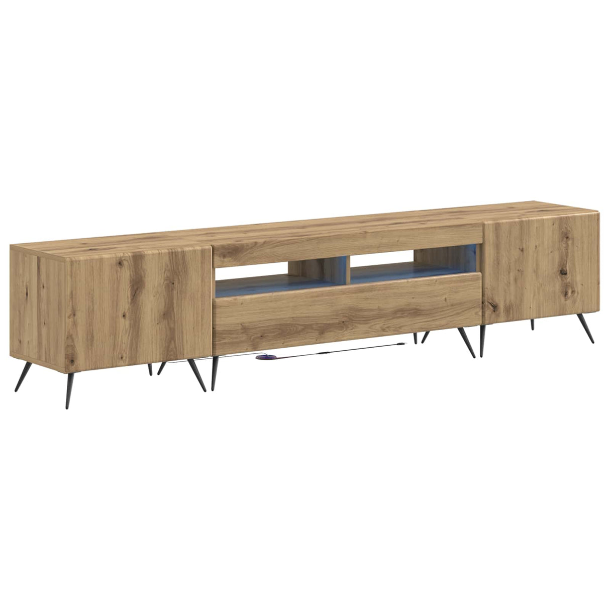 vidaXL 5-delige LED TV-kast Zwart Bewerkt hout