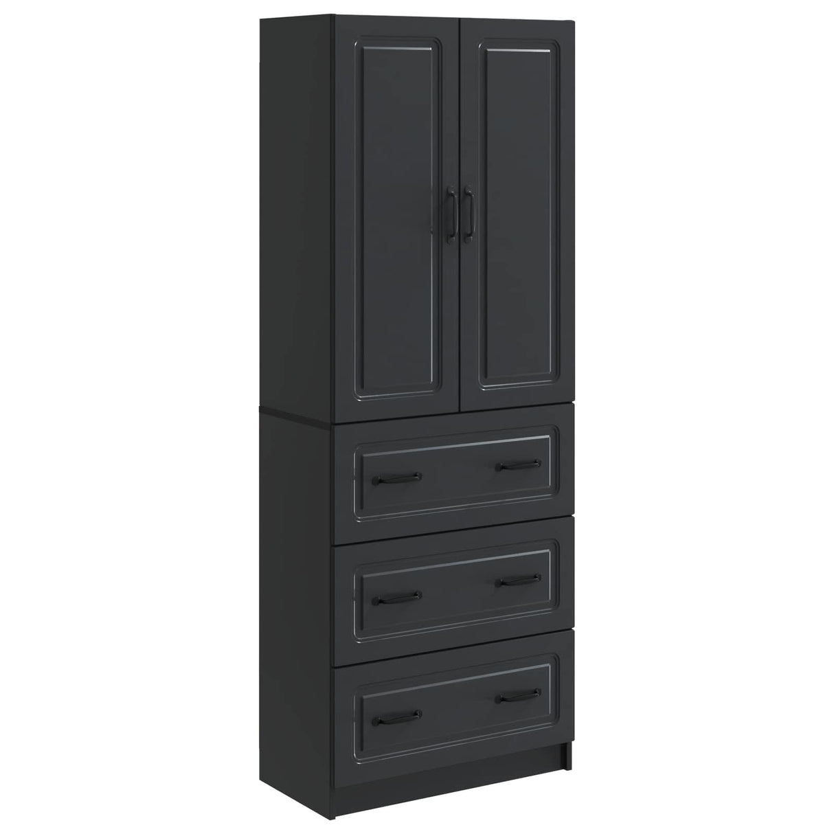 vidaXL Kast Set 2 pcs Zwart 66 x 34,5 x 87 cm Bewerkt hout