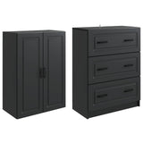 vidaXL Kast Set 2 pcs Zwart 66 x 34,5 x 87 cm Bewerkt hout
