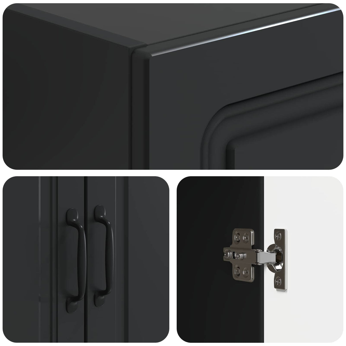 vidaXL Kast Set 2 pcs Zwart 66 x 34,5 x 87 cm Bewerkt hout