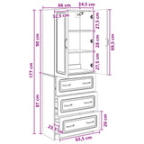 vidaXL Kast Set 2 pcs Zwart 66 x 34,5 x 87 cm Bewerkt hout